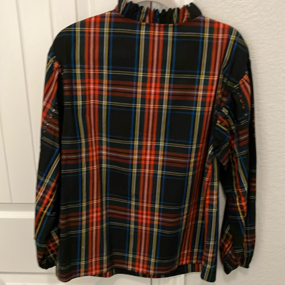 J. Crew Vibrant Plaid Blouse - Picture 3 of 4